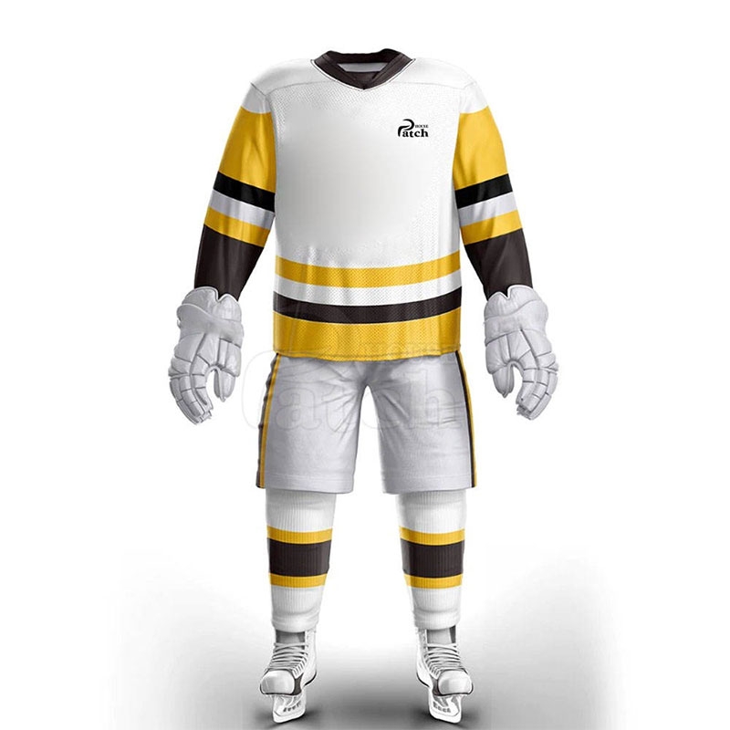 Durable Ice Hockey Team Uniform Set Comfortable Fit Breathable Reinforced Stitching Ideal For League Practice And Competition
